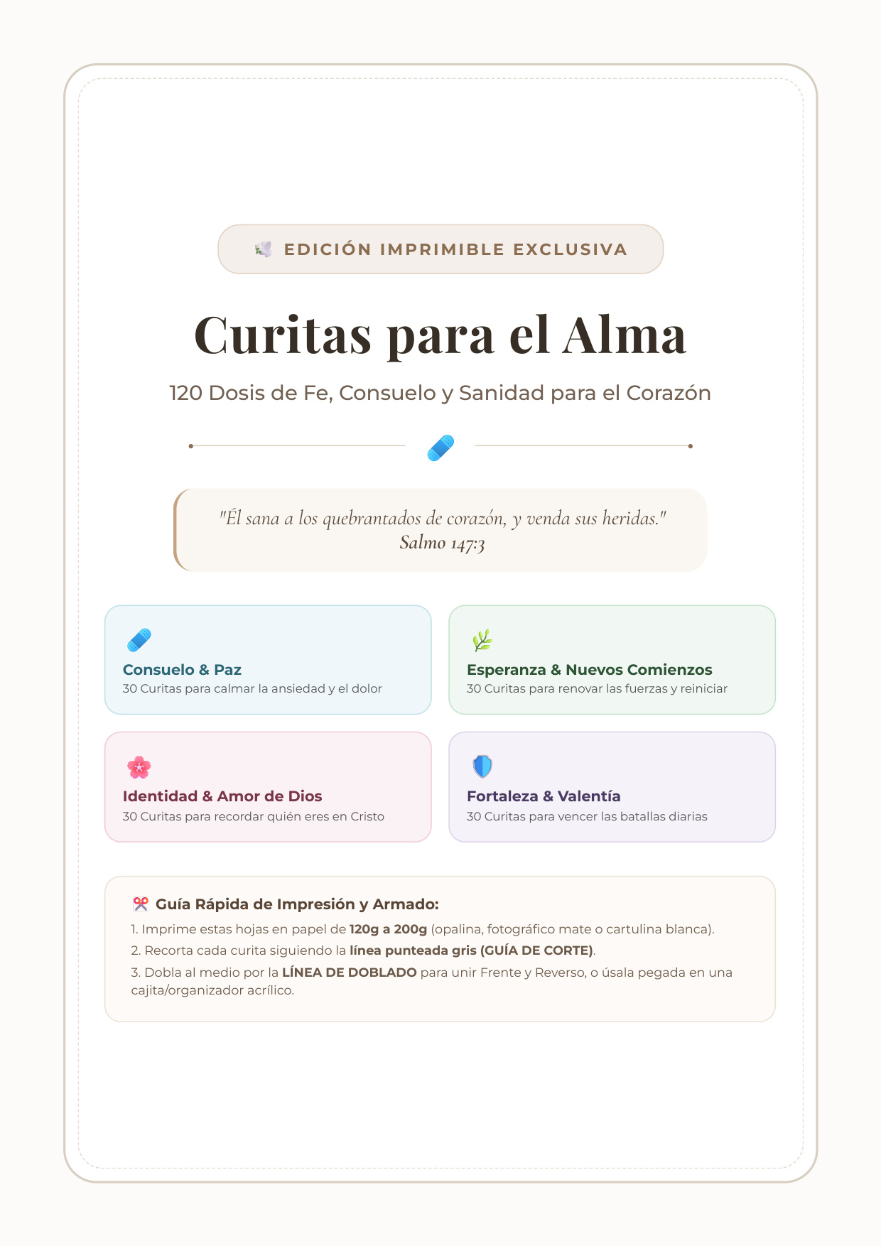 Plantillas imprimibles Curitas para el Alma