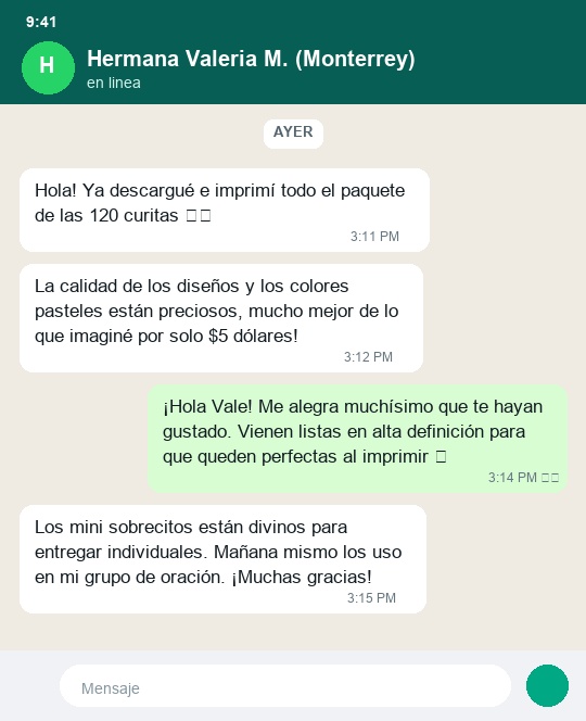 Testimonio WhatsApp Valeria