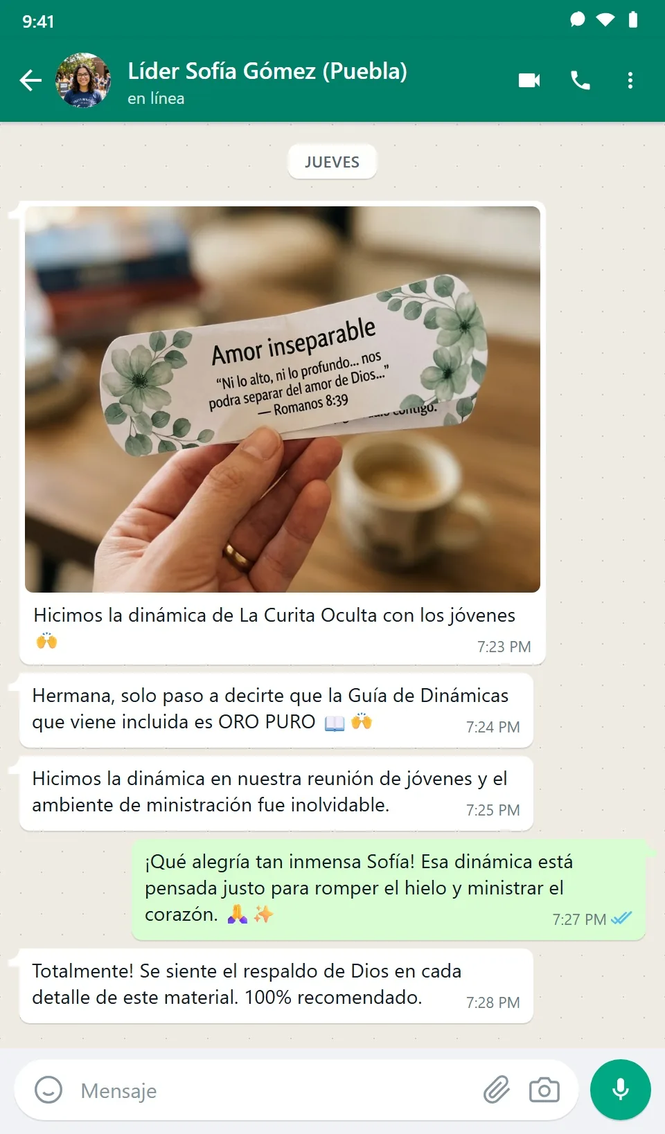 Testimonio WhatsApp Líder Sofía Ramírez