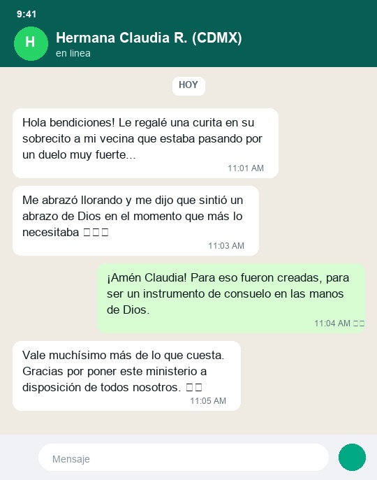 Testimonio WhatsApp Claudia