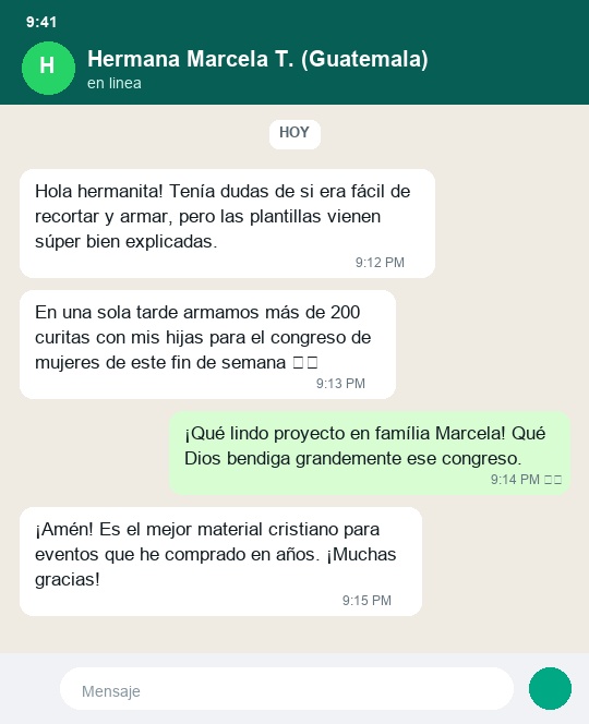 Testimonio WhatsApp Marcela